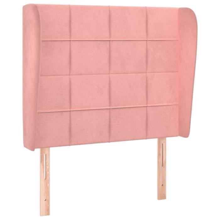 3118003 vidaXL Tête de lit avec oreilles Rose 103x23x118-128 cm Velours