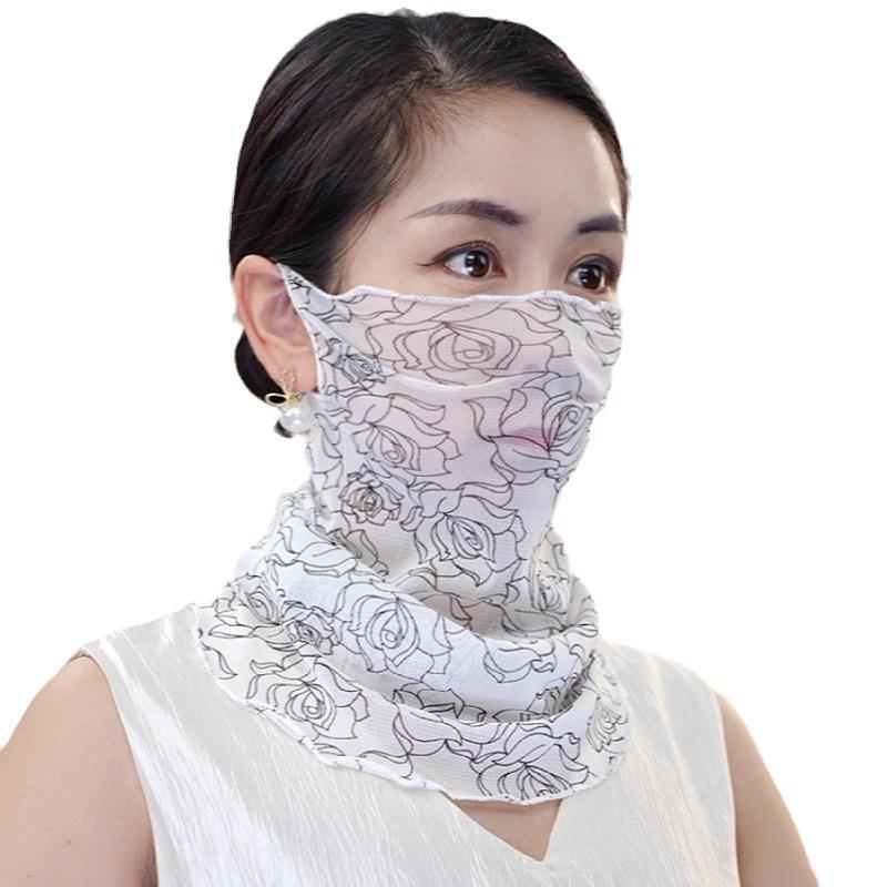 Korean Style Veil Scarf: Full Face & Ear Protection, Trendy Thin Gauze Scarf, Versatile Lolo Set for Women