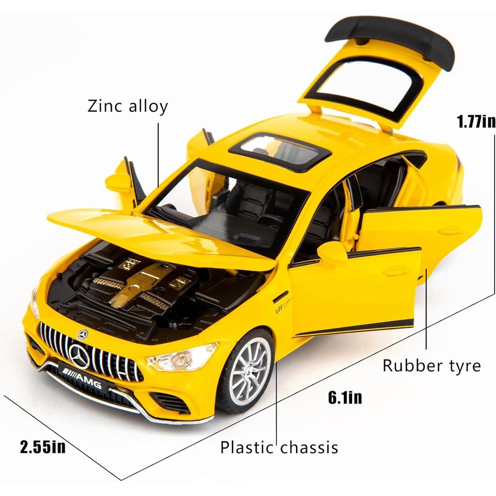 1/32 Benz AMG GT63 Model Car Alloy Diecast Pull Back Toy Car with Sound and Light Door Can Be Opened Toy Vehicle for Kids Gift