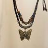 Trendy Handmade Necklace Stylish Butterfly Pendant Neckchain Adjustable Length Clavicle Chain Stylish Women Ornament