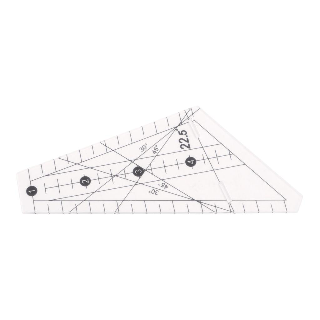 Quilting Ruler 22.5 Degrees Slot Design Transparent Plastic Tailor Ruler Tool for Sewing DIY
