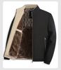 Winter Fleece-Lined Dad's Jacket - Warm Stand-Up Collar for Middle-Aged & Elderly Men, Grandpa Style