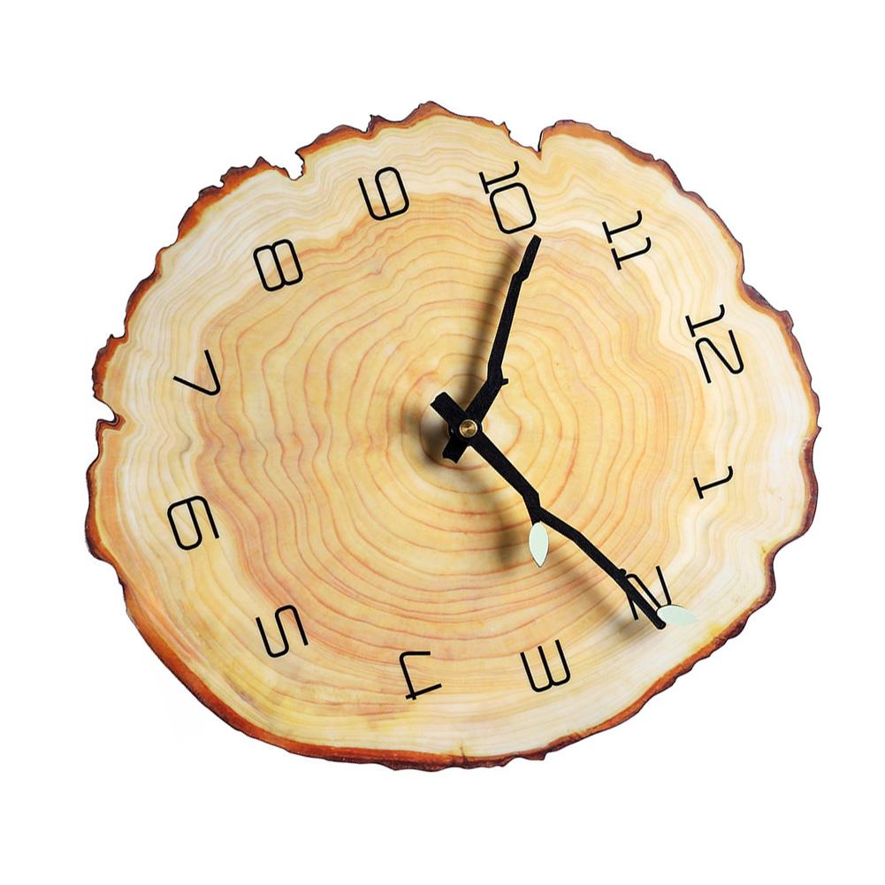 Creative Annual Ring Design MDF Wall Clock 12 Inch with Silent Operation and Luminous Hands for Stylish and Quiet Walls