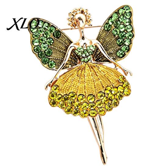 Shirt Accessory Sparkling Rhinstone Ballet Fairy Brooch, Winged Dancer Girl Alloy Lapel Metal Bag Pin Pin, Women Jewelry Accessories for Suit