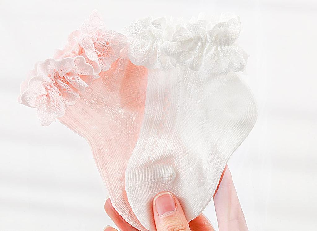 Lyxiga spetsbabysockor för flickor [ZGKULAEAOW] bebisar, barn, barn, sockor, (9-11cm)