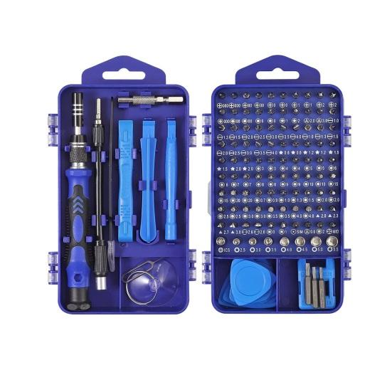 Screwdriver Kit 122 in 1 Anti-Static Handles Magnetic Precision Repair Tool Set with Chrome-Vanadium Steel Bits Magnetizer Demagnetizer Tool