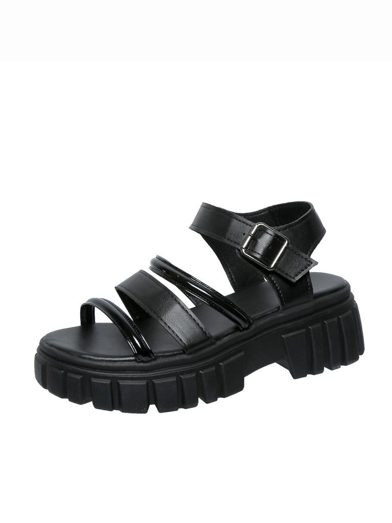 Fashion shoes for women Summer Breathable Shoes  Fur Straps Casual Thick Sole Shoe  Cool Thick High Heels Soft Sole Sandals women shoes