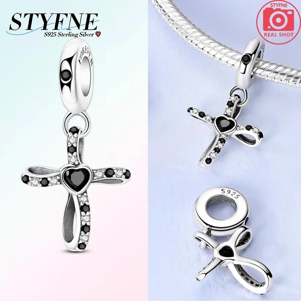 Pendants Woman Blue Copper Sunflower Purple Blue Cross Beads Charms Fit Original Pendant Bracelet Women Jewelry