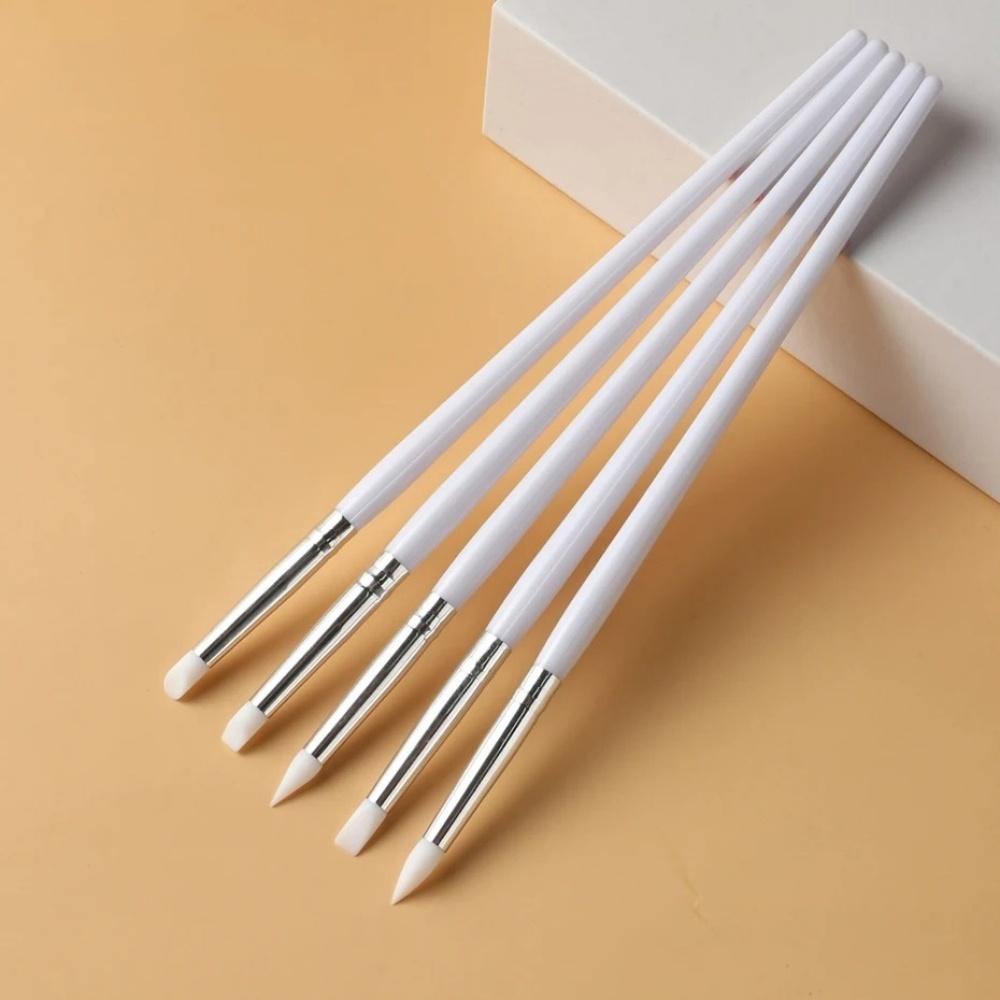 5Pcs/Set Silicone Nail Art Pen Brush 3D Image Carving Emboss Shaping Pen Brush UV Gel Polish Tip Professional DIY Manicure Tools