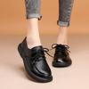 Spring New Women Shoes Genuine Leather Retro Loafers Soft Bottom British Comfortable Lace Up Anti Slip Casual Shoes 2025
