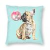 French Bulldog Pink Bubblegum Square Pillowcase Polyester Linen Velvet Pattern Zip Decor Throw Pillow Case Room x