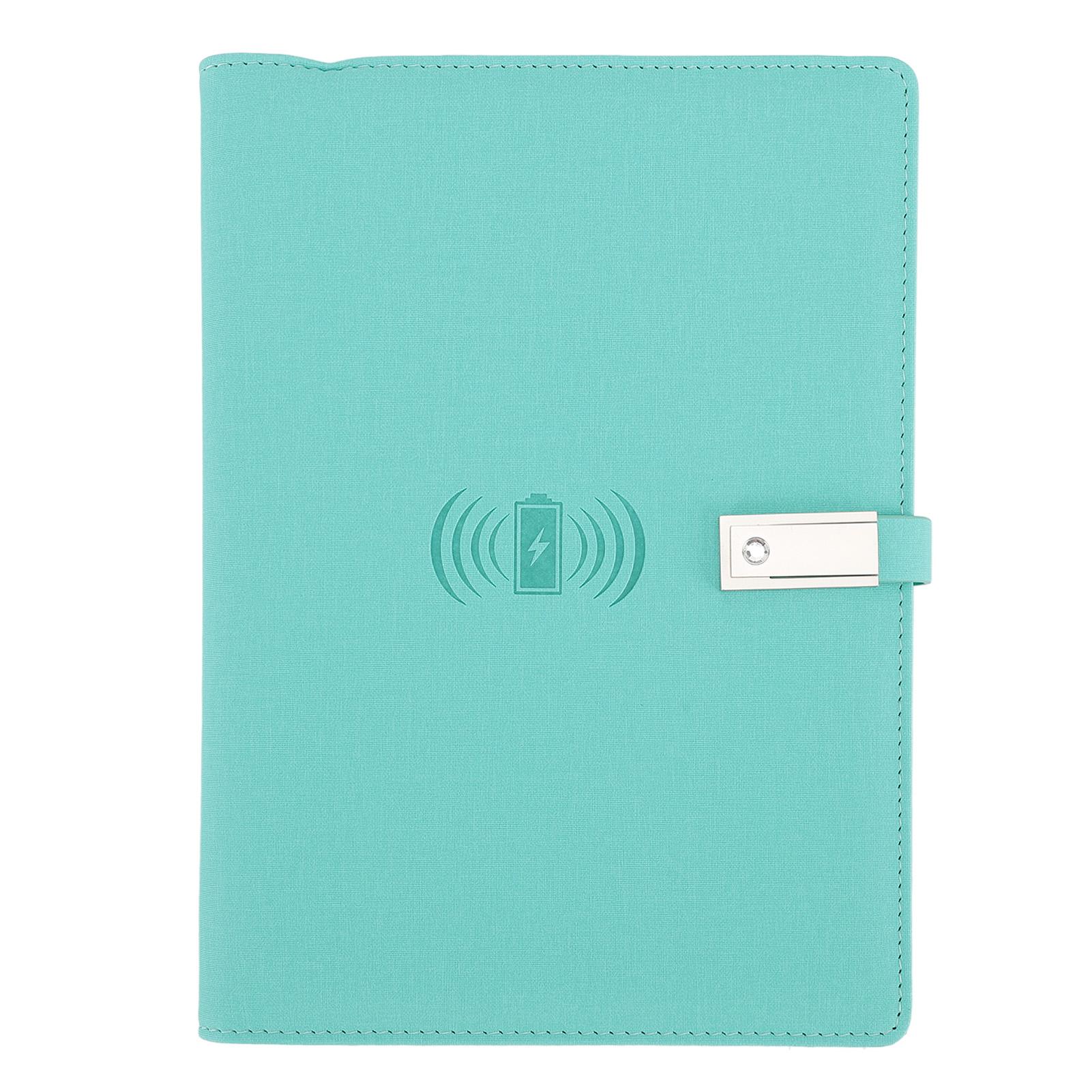 Quaderno Smart a Ricarica Wireless da 160 Pagine, Quaderno Smart 8000mAh con Power Bank Mobile e Chiavetta USB colore azzurro del lago