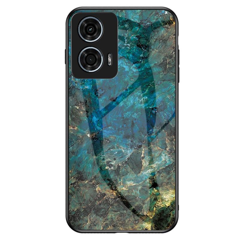 

Чехол для Motorola Moto G24 Power Закаленное стекло+ПК+ТПУ Мраморный узор Чехол для телефона Emerald Marble