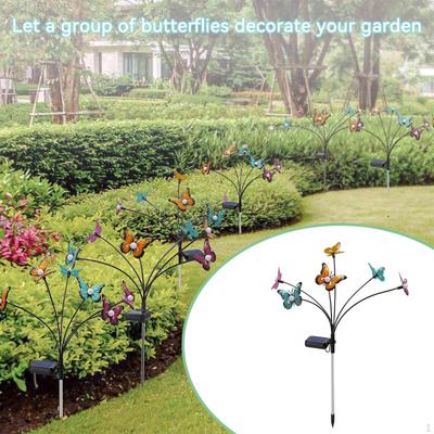 Butterfly Lamp Sway by Wind Outdoor Solar Stake Lights for Garden Yard