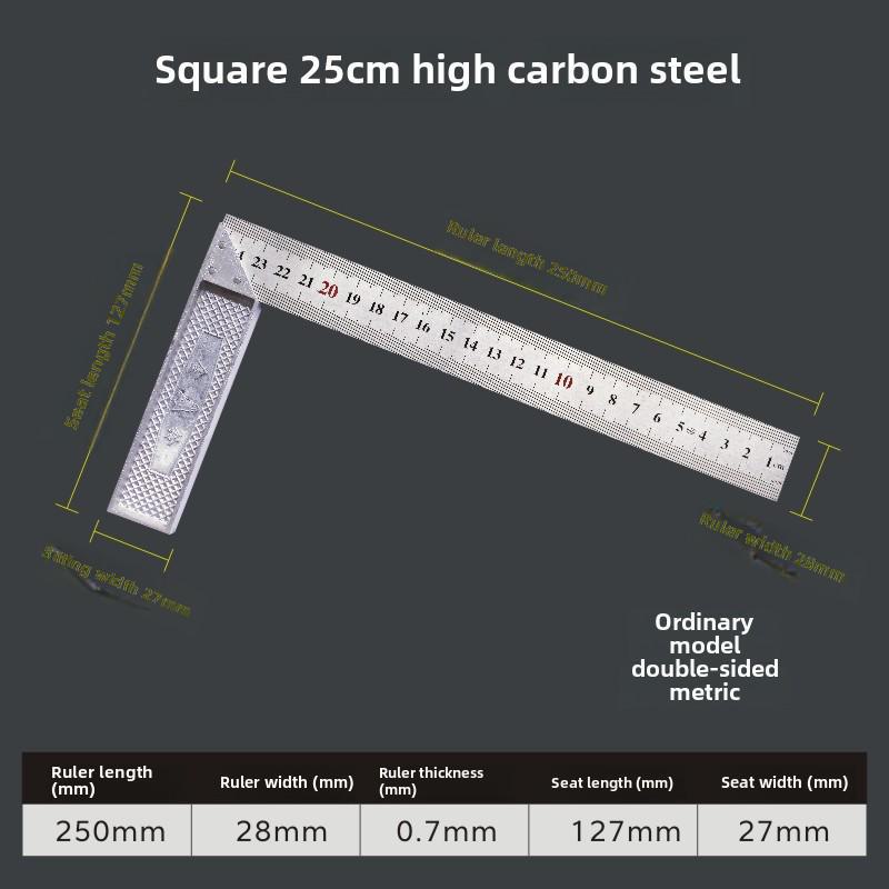 

Столярная линейка L-образной формы из нержавеющей стали 90° 25CM carbon steel square