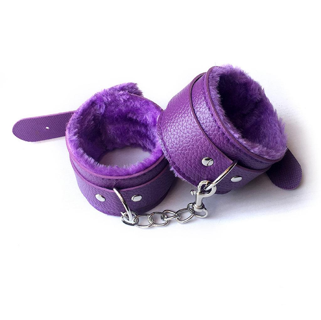Sextoy Fetish SM Leather Lychee Pattern Bondage Handcuffs & Anklets for Women