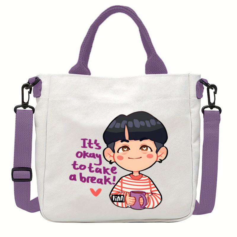 Multi-color KPOP Stray Felix Printed Crossbody Bag Canvas Shoulder Bags