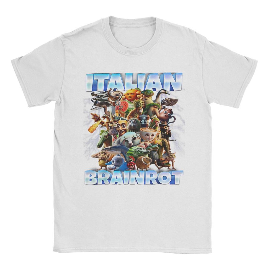 Italian Brainrot Characters Meme T Shirts Unisex 100 Cotton Novelty TShirts O Neck  Tees Short Sleeve Clothing Summer