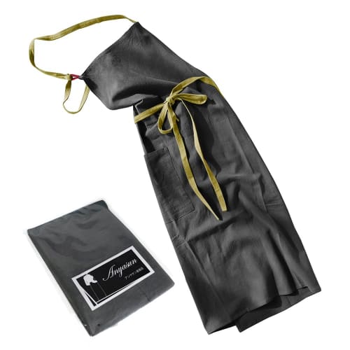 Anyasun Linen Apron with Neck Strap, Cafe Style, Simple, Stylish, Natural, Scandinavian Style, Solid Color, Covers Your Bottom, Includes Pocket, Unise