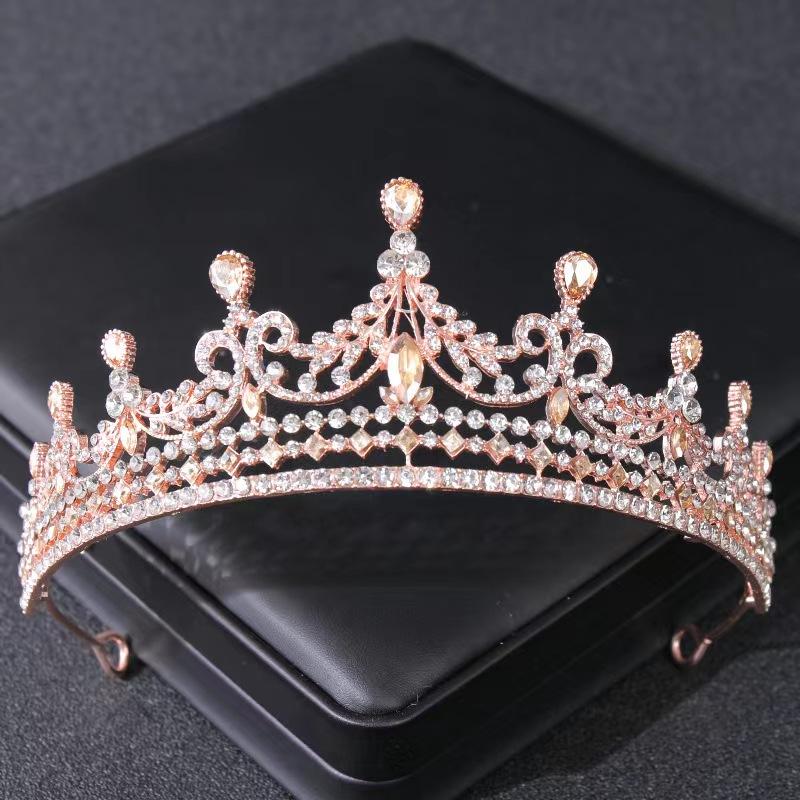

1 шт. Новая барочная хрустальная корона невесты тиара головной убор серебряные повязки для волос свадебная церемония королева свадебные аксессуары розового золота