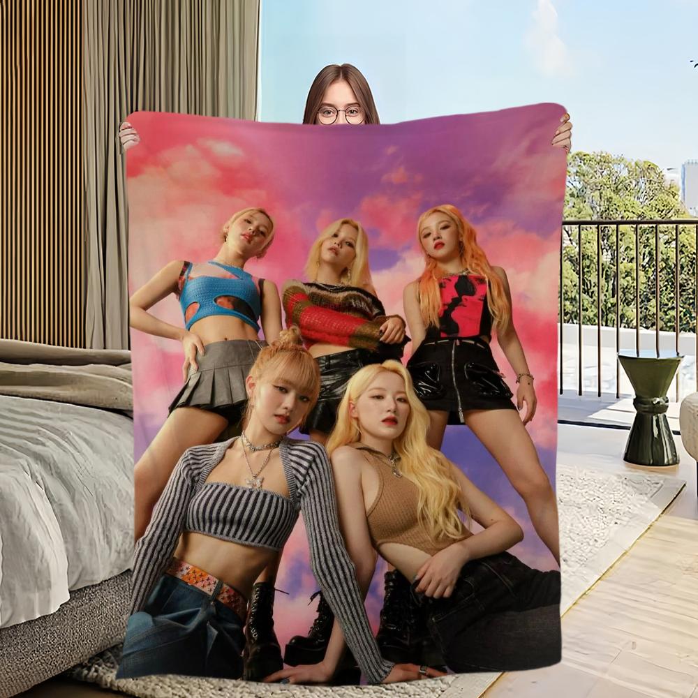 Kpop I-ID-DLE Skicomfort Warm Soft Home Kids Lunch Blanket Suitable For Living Room Office Daily Travel Gifts