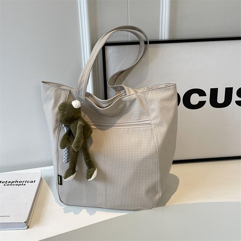 New Canvas Bag Office Worker Commuter Bag Large Capacity Student Campus Shoulder Bag Simple Casual Tote Bag Fashion