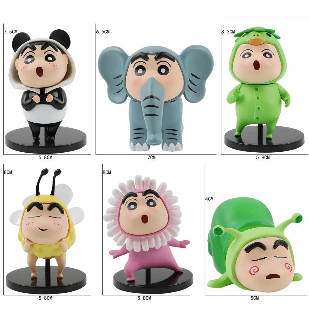 1Set Crayon Shin Chan Action Figure Cartoon Japanese Kawaii Figurines Collectibles Movie Peripheral Toy Gifts for Children