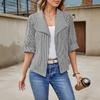 ZANZEA Women Casual Turn Down Collar Long Sleeve Stripe Print Cardigan Blouse