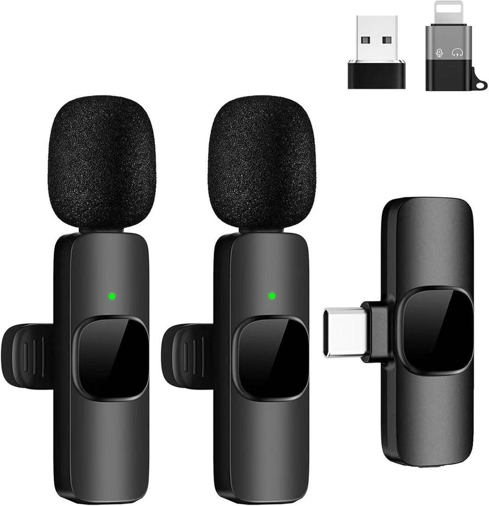 Dual Wireless Lapel Microphone for Mobile Phones – Ideal for Live Streaming and Recording