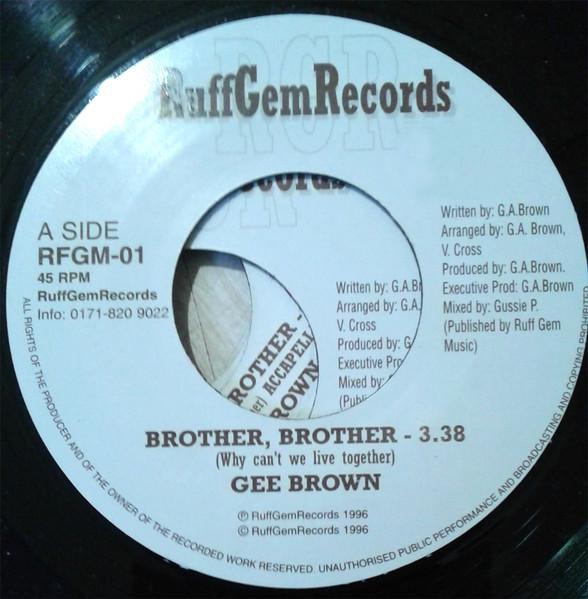 

7inch Record GEE BROWN Brother Brother RFGM01 RuffGem Records 1996 UK Reggae Ska Dub Used