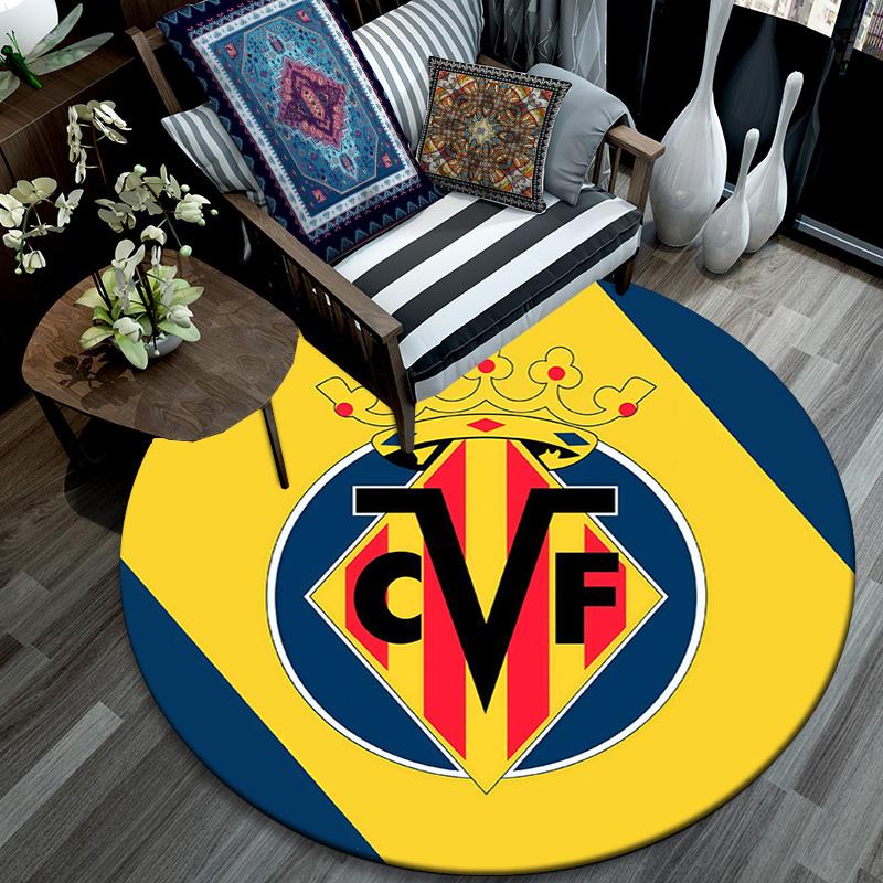 Villarreal Club De Fútbol,Round Area Rug,Carpet Rug for Living Room Bedroom Sofa Playroom Decor,Non-slip Floor Mat