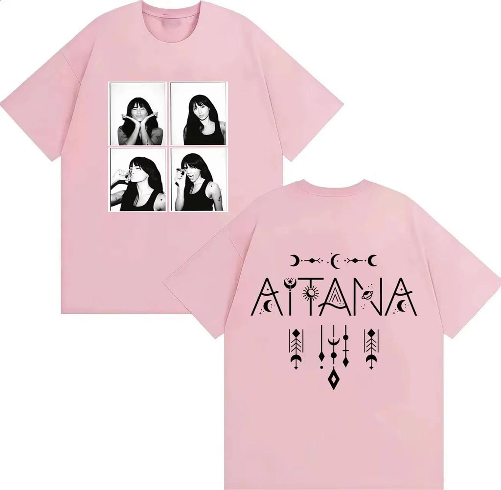 Trendy Aitana Graphics TShirt Unisex Women Pop Double Sided Print Summer Streetwear Cotton T Shirt Casual Tops Fans Gift Streetwear