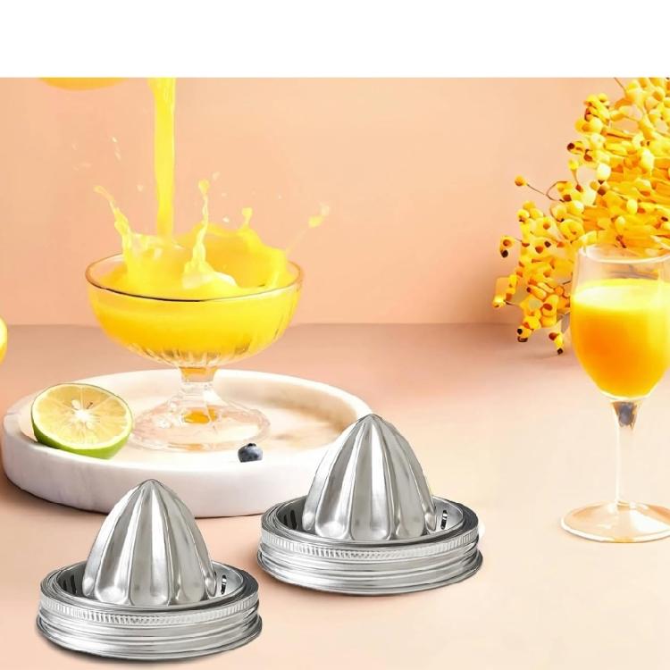 Tappo Spremiagrumi per Vaso Mason Acciaio Inossidabile Spremiagrumi Manuale per Limone Arancia Estrazione Succhi Lavabile in Lavastoviglie