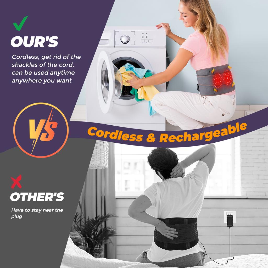 Elektrisk oppvarming midjemassasjeapparat Vibrasjon Varm komprimering Korsryggbelte Midjemassasje Ryggstøtte Slapp av blodsirkulasjon