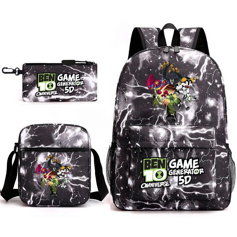 New Hacker Junior Starry Sky School Bag Three-piece Set 10 Heat Transfer Personalized Backpack Leisure Bag