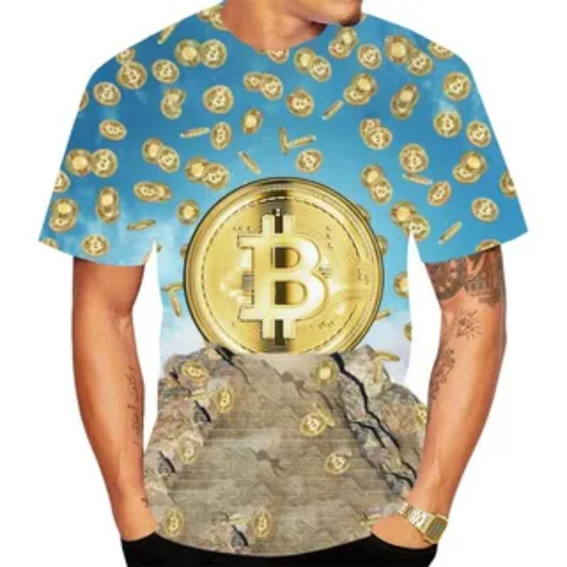 Summer Men's T-Shirt 3D Gold Dollar Pattern Printed Funny O Neck Short Sleeve Loose Comfortable Casual Plus Siz T-shirts