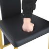 [Set of 2] European Minimalist Dining Chairs with Gold Edge. Black PU Leather + Gold-glossy Metal Frame, 109 Cm High, for Versatile Use.