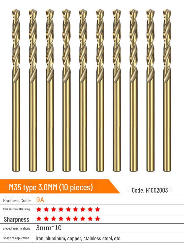 Huhao Cobalt Alloy Twist Drill Bit Set for Electric Hammer and Stainless Steel.