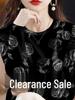Women's Floral Print Long-Sleeve T-Shirt, New Style, Lightweight, Round Neck, Milk Silk Base Layer