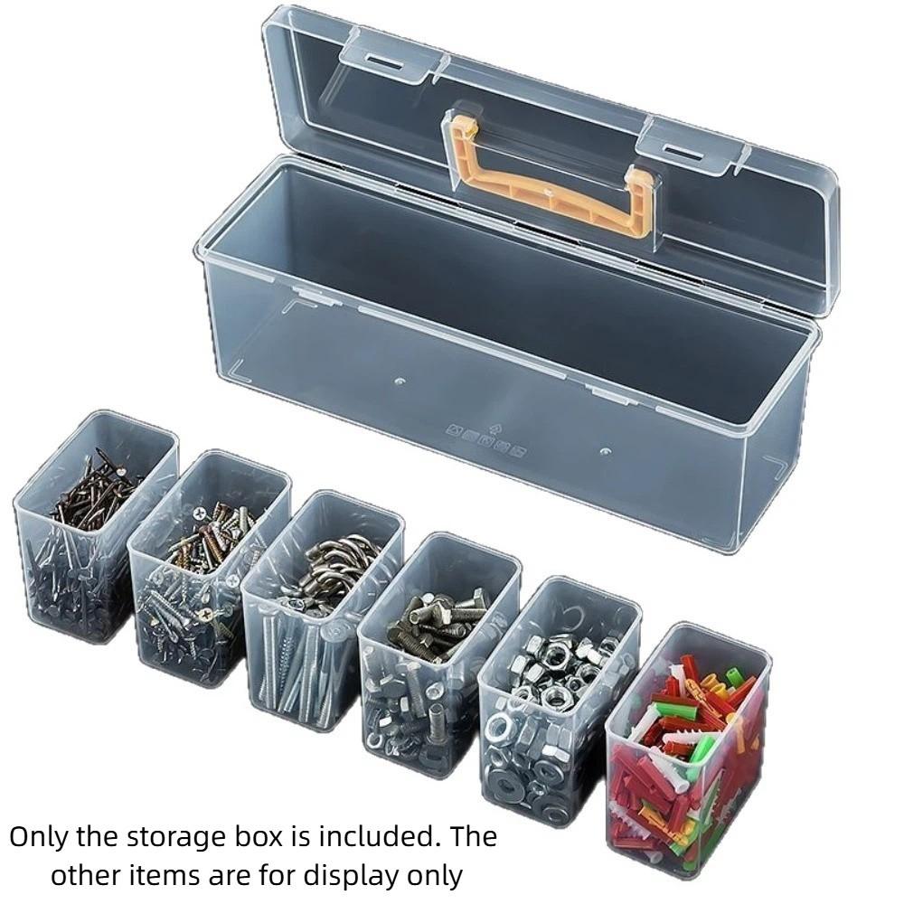 7pcs Multi-Compartment Transparent Portable Tool Organizer for Home Use