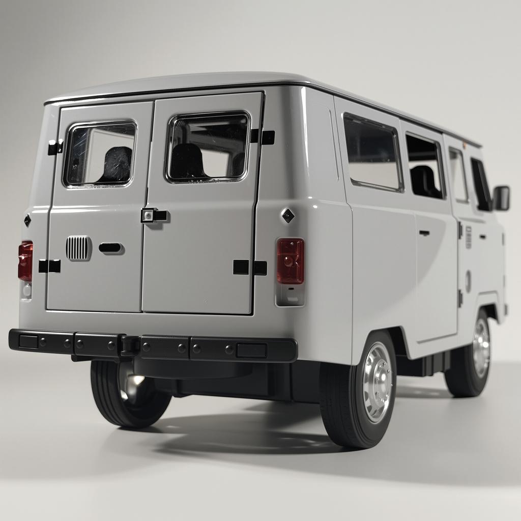 1/18 Russian UAZ TRAVELER BUS Toy Model Off Road Vehicles Alloy Diecast RV Car Models Doors Opened Sound Light Pull Back for Kid
