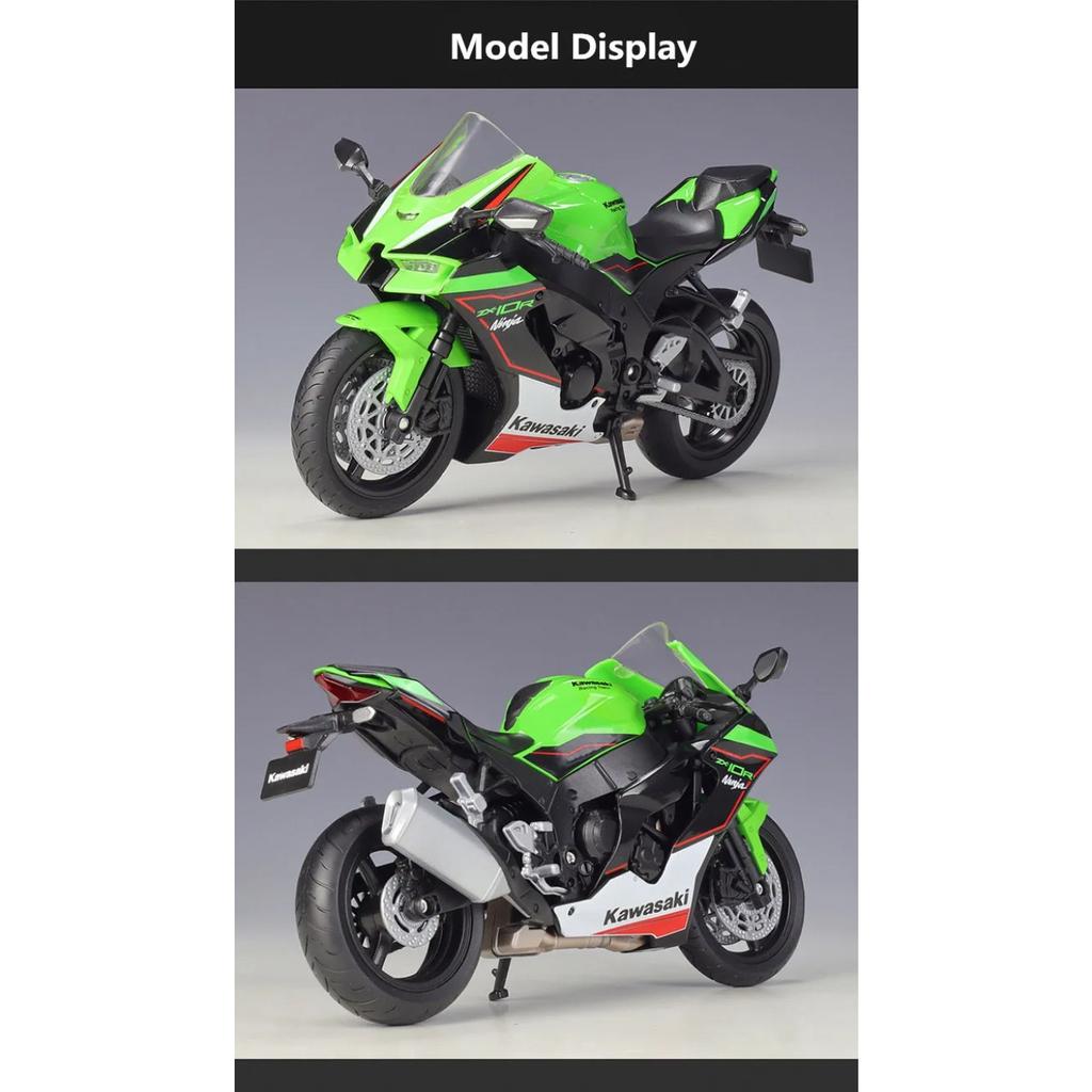 Welly 1/12 2021 Kawasaki Ninja ZX-10R Alloy Motorcycle Model Simulation Diecast Metal Scale Motorcycle Model Childrens Toy Gifts