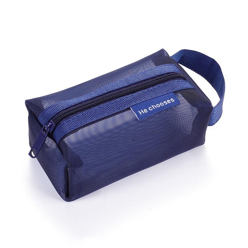 Portable Vintage Three-dimensional Square Nylon Mesh Coin Purse Transparent Cosmetic Bag Large Capacity Key Makeup Earphone Bag