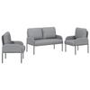 3 Piece Sofa Set Light Grey 115 X 56 X 80 Cm Plywood