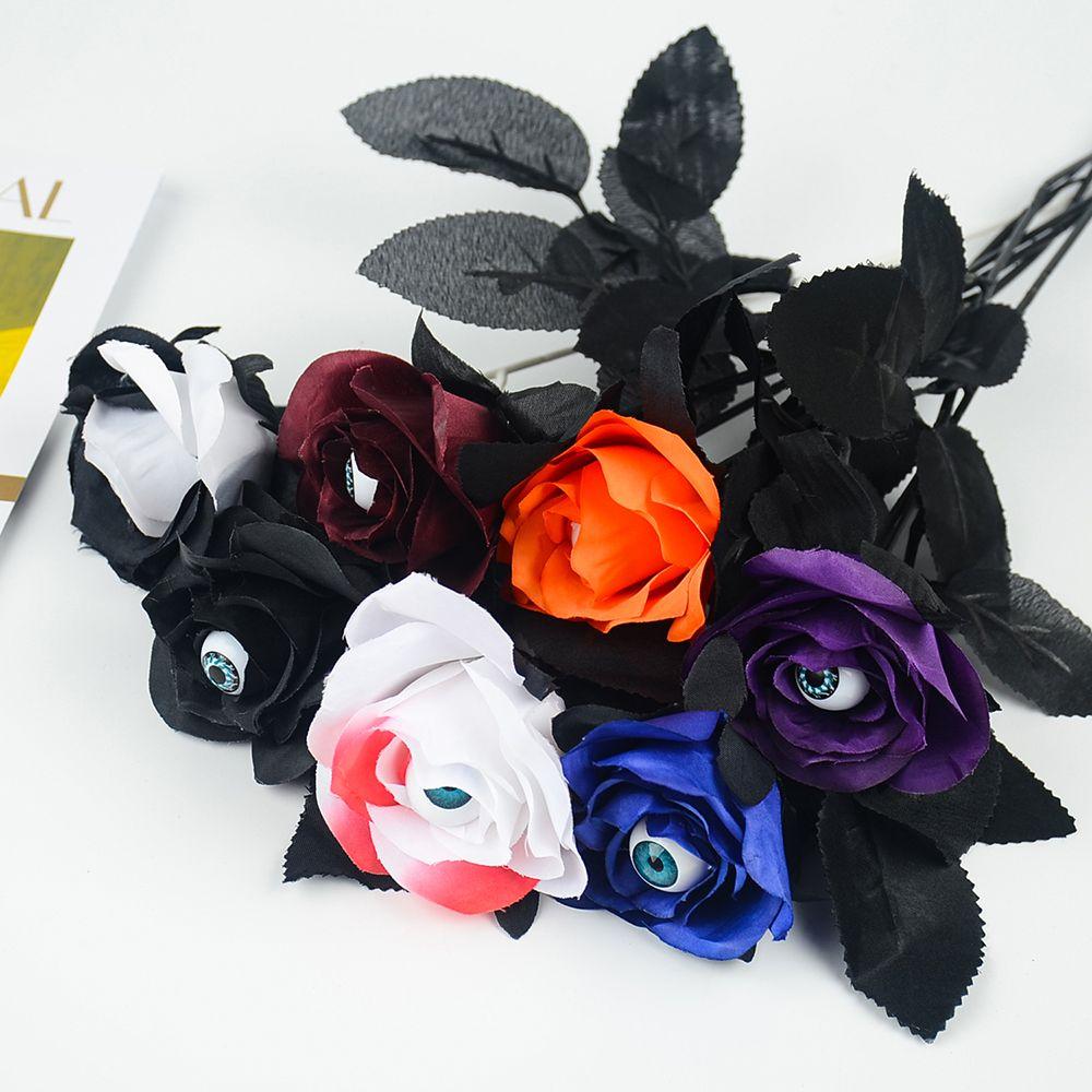 

Поставки Фестиваль призраков Макет Искусственный цветок розы Хэллоуин Украшение с глазным яблоком Поддельный цветок