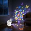 Butterfly Pattern Projector Lamp 360° Rotating Colorful LED Light for Romantic Dinner Table Ambient Decor