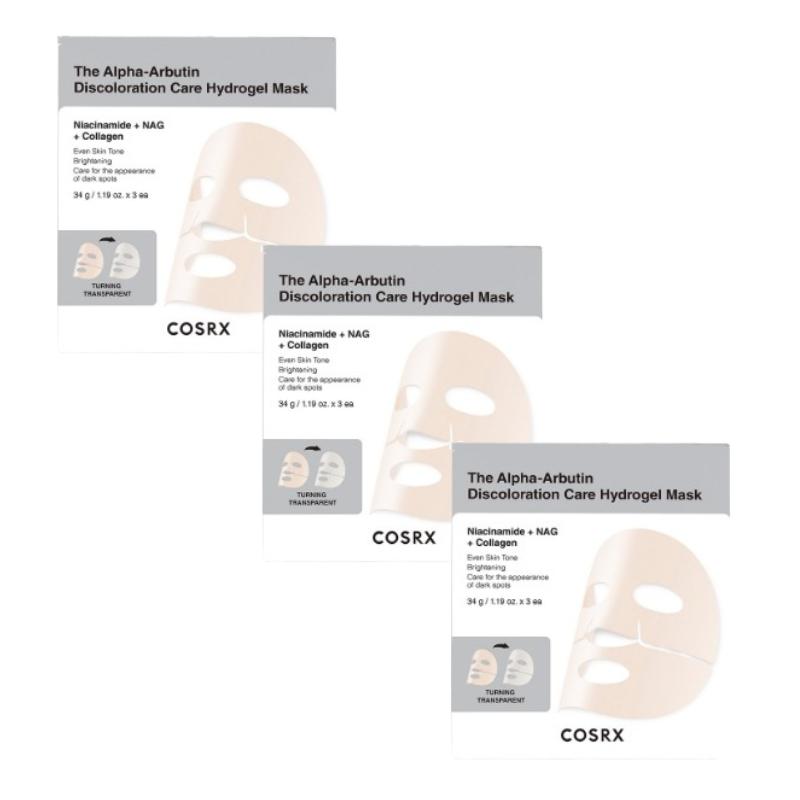 COSRX Alpha-Arbutin Hydrogel Mask 3 Sheets (1 Pack) /3-Piece Split Hydrogel Mask Per Use –korean Brightening & Toning Gel Mask