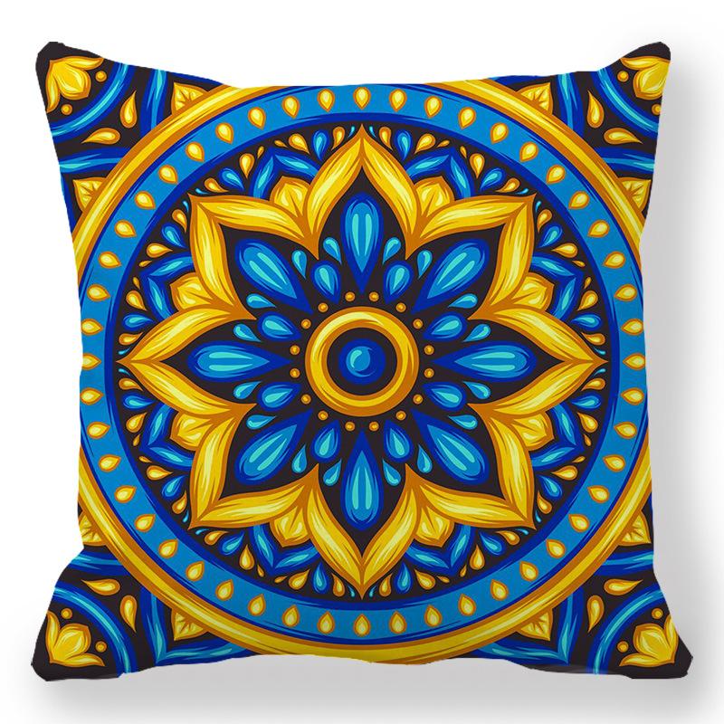 Geometric Pattern Bohemian Pattern Digital Printing Short Plush Pillow Covers For Car Sofa Office Cushion Cover Home Goods