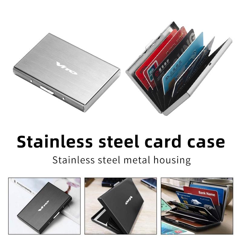 Car ID Bank Card Business Card Stainless Steel Storage Case For Mercedes Benz W124 W203 W204 SLK CLA SL SLC C CLASS B CLASS E PK3