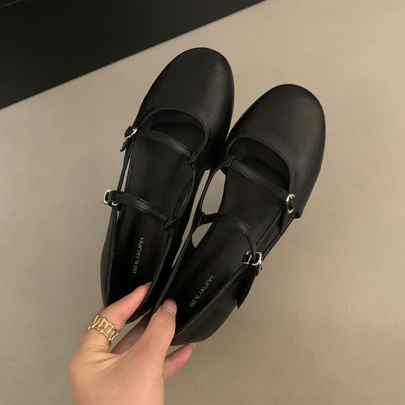 

Модные женские балетки бренда Bailamos с круглым носком, мелкие, слипоны, повседневные, из мягкой кожи, элегантные туфли для платья 39 чёрный